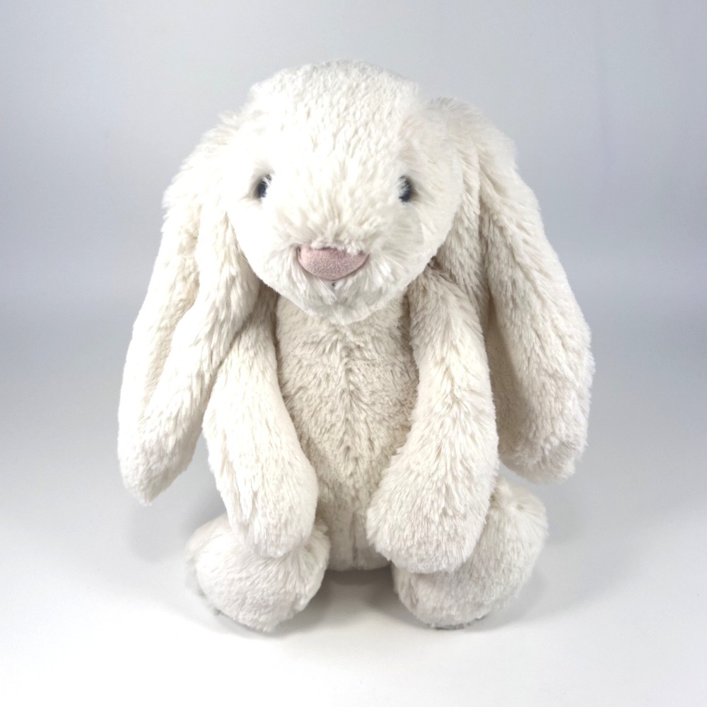 Jellycat Bashful Bunny Cream Plush Lovey Security Blanket Rabbit Baby EUC Soft